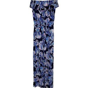 Lilly Pulitzer Alathea Jumpsuit Size XS Bright Navy in Reel Life Off Shoulder